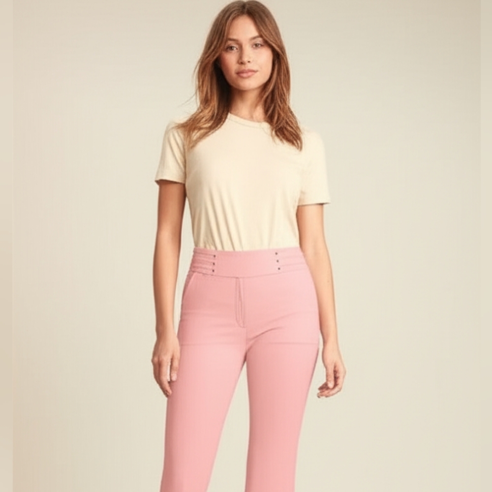 Glimpse Womens Pink Rayon Fitted Stretch Pants, PS